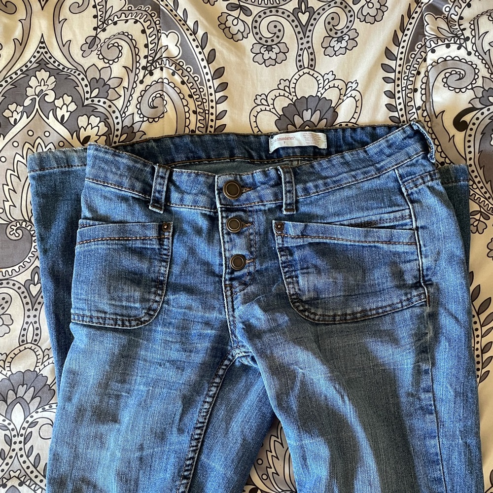 Braided Back Pocket Boot Cut Jeans